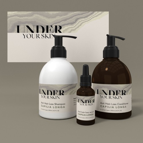 Schampo & Serum bottle packaging for vegan Swedish Haircare brand