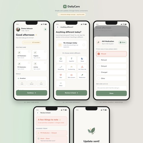 Rrcording App Design for Caregivers