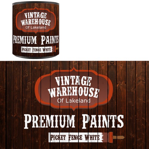 Paint Can Design for Private Paint Line - Dark Wood