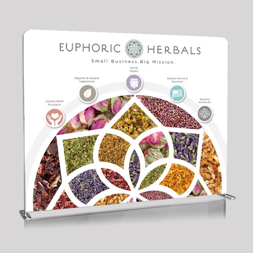 EUPHORIC HERBALS trade show backdrop