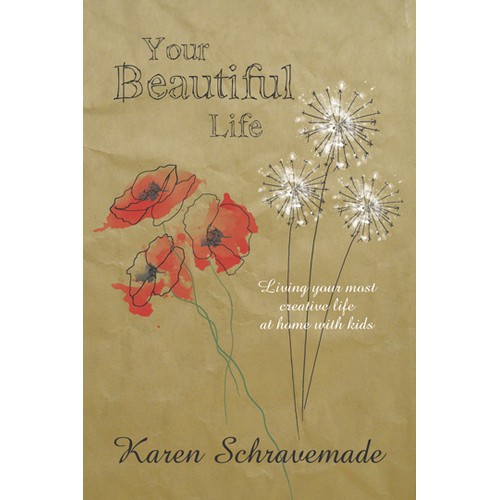 Create an artistic e-book cover with hand-drawn elements and a floral theme