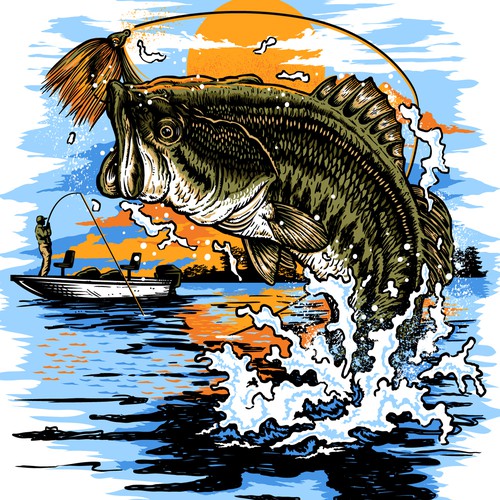 Bass fishing T-shirt