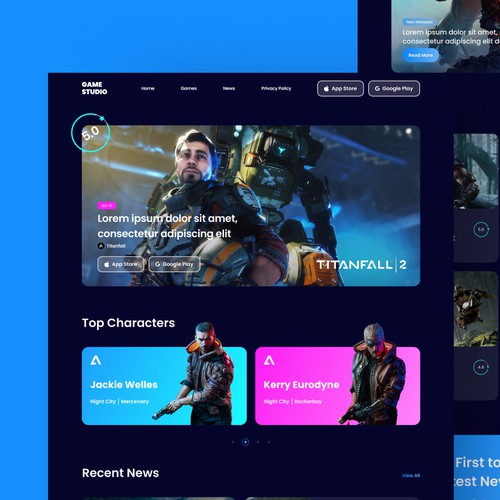 Game Studio Website Design