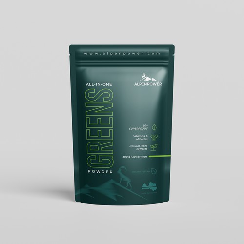 Create a strong, product box for a premium wellness brand