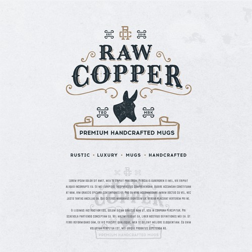 Logo concept for a handcrafted copper mugs seller