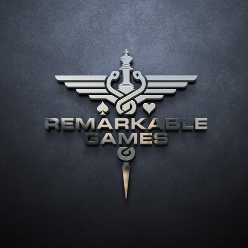 Strong, clean and professional logo design concept for Remarkable Games.