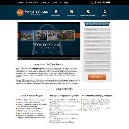 Re-Design of Worth Clark Realty Landing Page