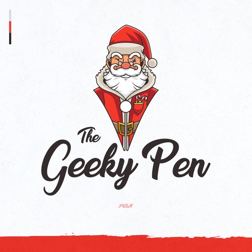 Mascot Character logo design for The Geeky Pen Team "Santa Clause".