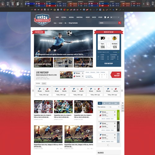Web Design Proposal for Scores & Stats