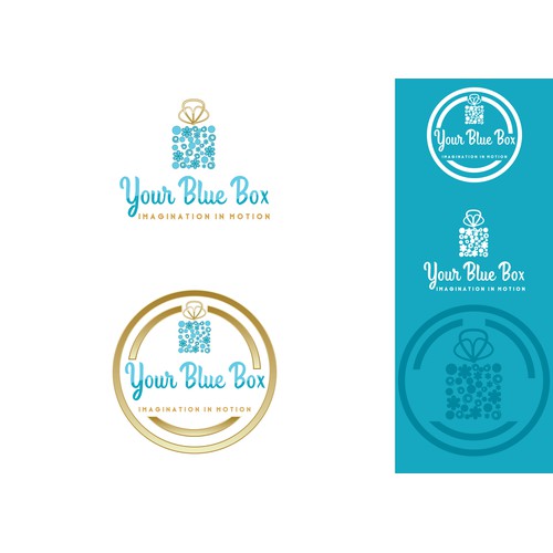 Create a logo visualizing the box of "yourbluebox.com"