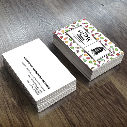 Business card for a juice company