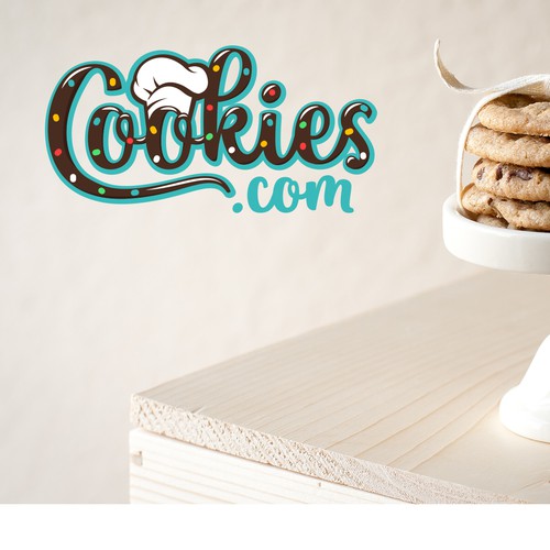 Fun and bright logo for Cookies.com