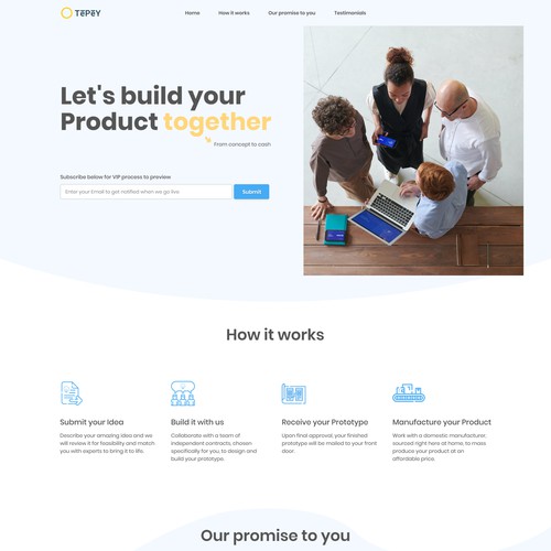 Saas landing page