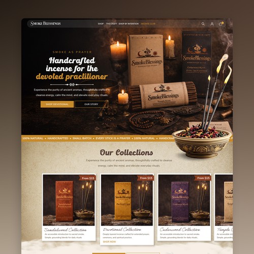Smoke Blessings | Premium Incense eCommerce Website | Made on 99designs