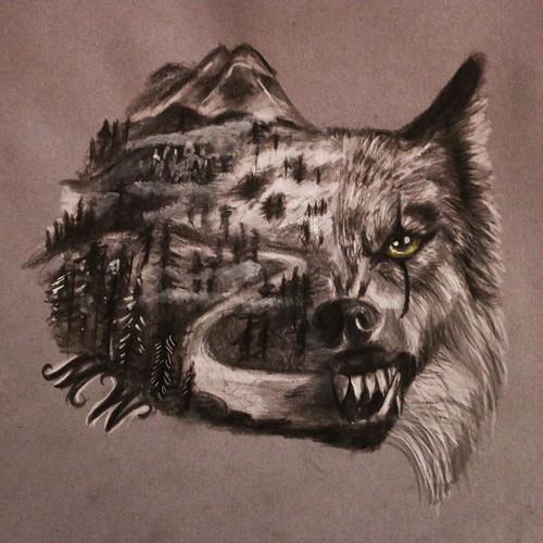 Wolf drawing