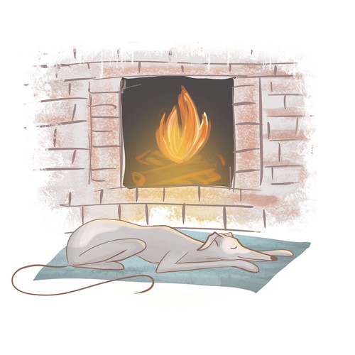 Illustration with dog for merchandise