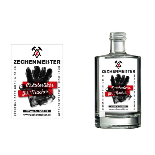 Label für eine Likörflasche