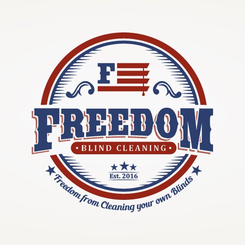 Vintage Patriotic Logo for a Blinds Cleaning Company
