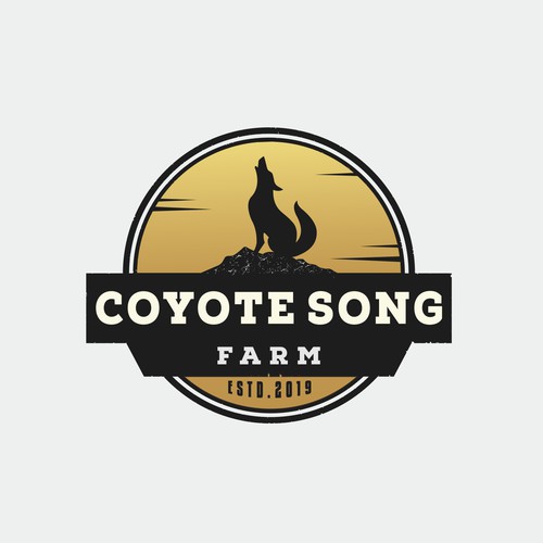 Vintage logo design for coyote song farm