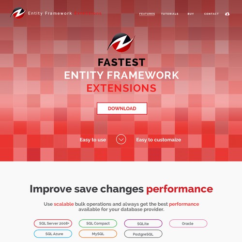 Landing page for Entity framework 