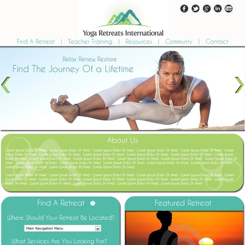 website design for Yoga Retreats International