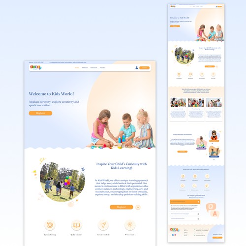 Kindergarten Landing Page Design