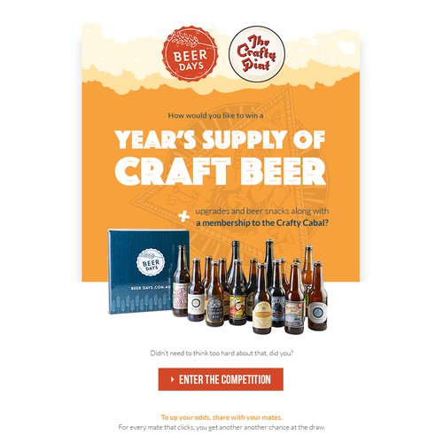 Promotional email for Craft Beer Company $200 Finished  by cam.elliot79