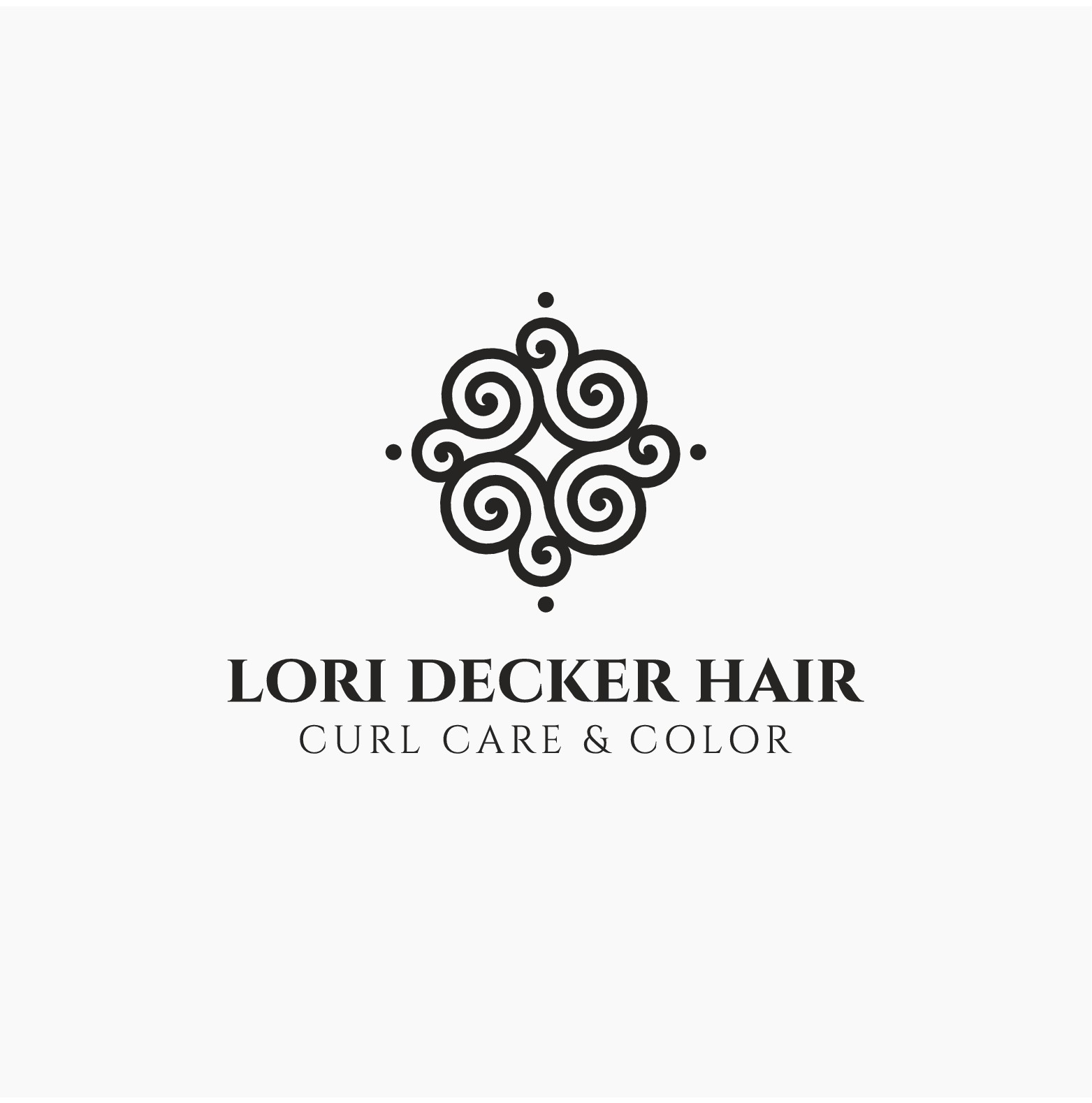 Design a modern logo for a stylist with a niche in curly haircutting, appealing to today's busy moms