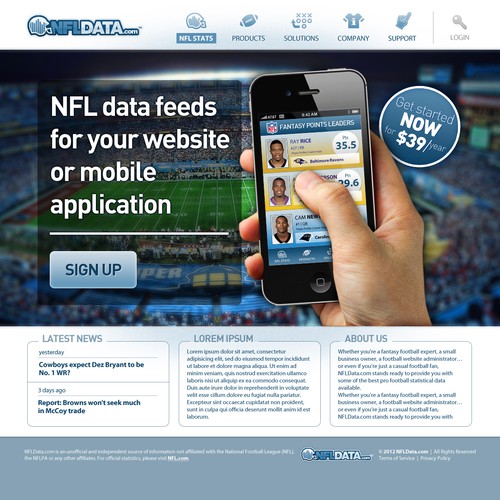 Help NFLData.com with a new website design