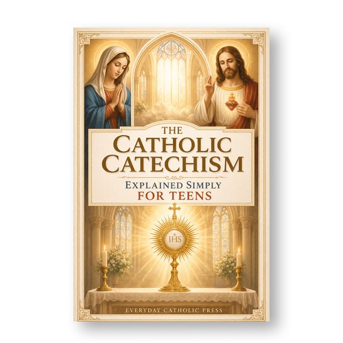 Book cover design for Catholic Catechism