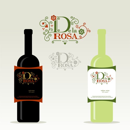 Logo & lable design for De La Rosa Wine