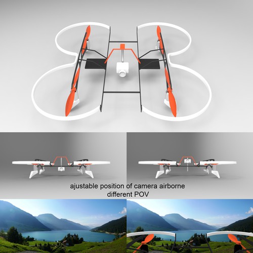 Create a concept design for an industrial drone / quadcopter