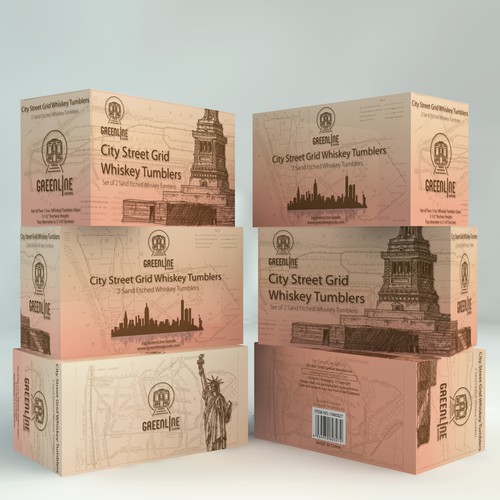 Urban & Modern Box Design for City Whiskey Glasses.