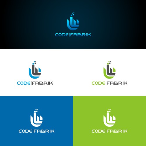 iconic and stylist logo for CODE FABRIK