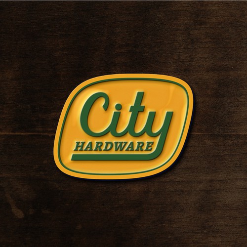 A classic retro hand-lettered logo for a hardware shop.