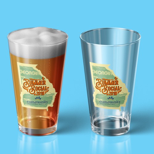 Design for Beer Pint Glass for a Social Event