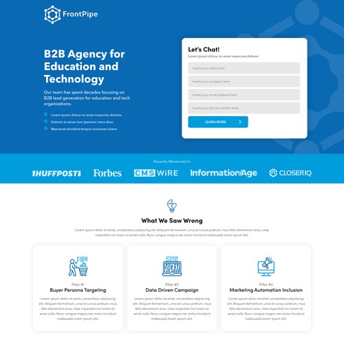 Design for Landing Page Website