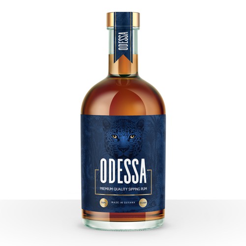 Label design for a premium Swedish rum