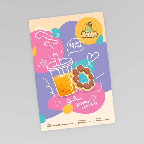 Fun Concept Boba-Drink Flyer