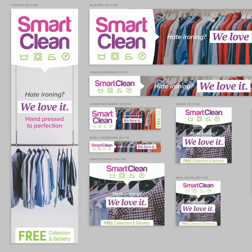 Banner ads for a Cleaning Service