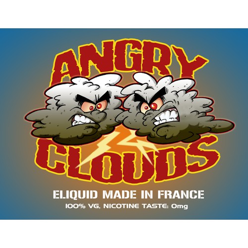 Create the New Eliquid Sticker " ANGRY CLOUDS "