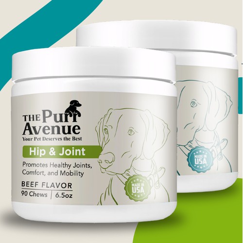 3D Product Renders & Banner: The Purr Avenue Hip & Joint Dog Supplement