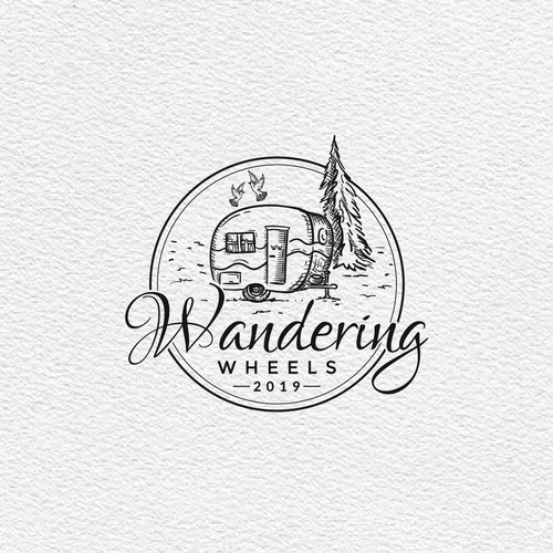 Wandering Wheels logo design