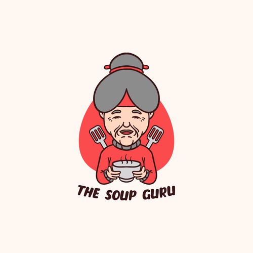 Soup Grandma Cartoon Logo