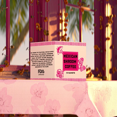 3D Mexican Shroom coffee package design