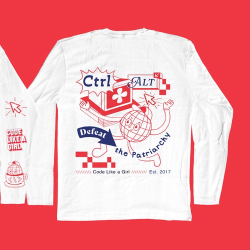 Vintage T-shirt Design for Code Like a Girl