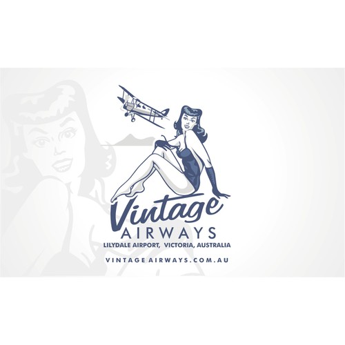 Vintage Pin-Up Gal for a private plane tour operator