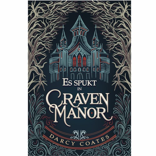 book cover illustration  for Es spukt in Craven Manor