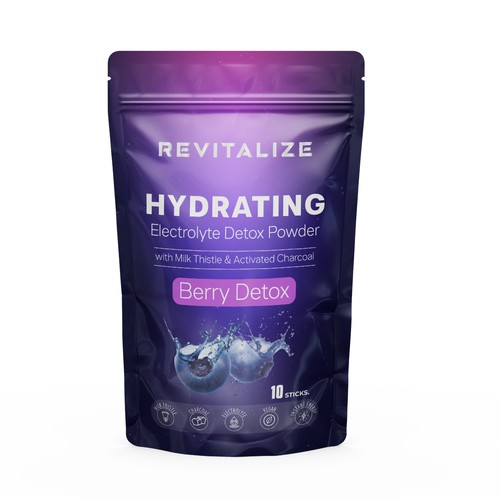 Modern Packaging for Hydrating Electrolyte Detox Powder 