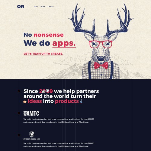 Powerful, bold and vibrant landing page for our software company